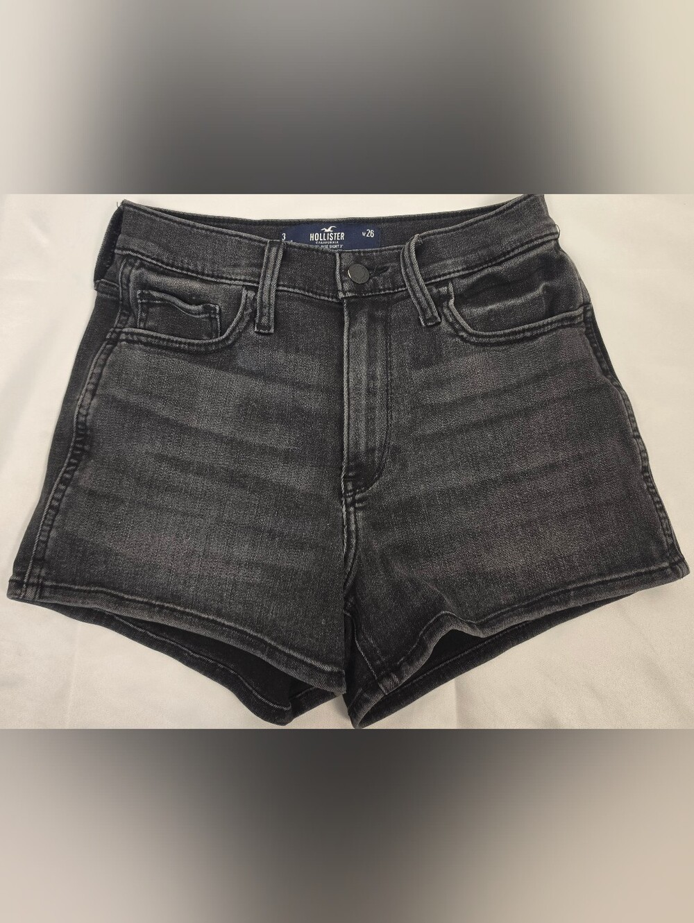 Hollister Black Faded Denim High-Rise Short Shorts - Size 3 (W26)